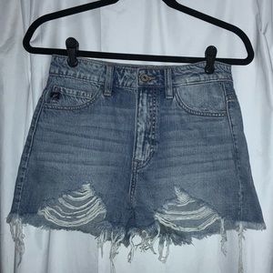 VICI distressed denim shorts